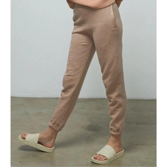 Lunya Restore Double Face Pima Cotton Jogger Pants Oatmeal Small NWOT Cozy Soft - Picture 1 of 6